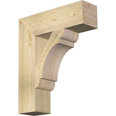Ekena Millwork Olympic Block Rough Sawn Bracket, Douglas Fir, 6"W x 22"D x 26"H BKT06X22X26OLY05RDF